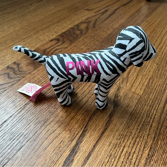 SOLD NEW NWT Victoria’s Secret PINK Plush Stuffed Collectible Mini Dog Zebra - Picture 2 of 4